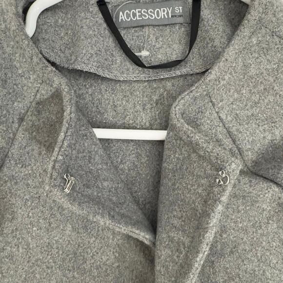 Accessory ST New York Gray Cape Jacket Open Front Swing Coat One Size Minimalist - Picture 5 of 5
